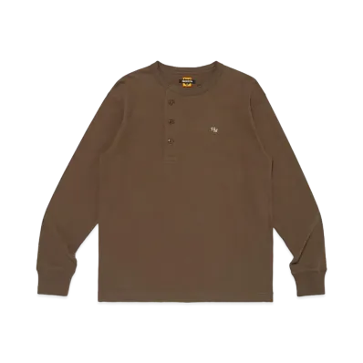 HUMAN MADE Henley Neck L/S T-Shirt "Brown"