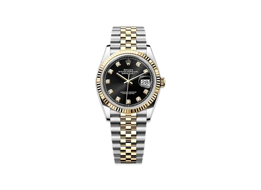 ROLEX Datejust 36 Oystersteel & Yellow Gold "Black"