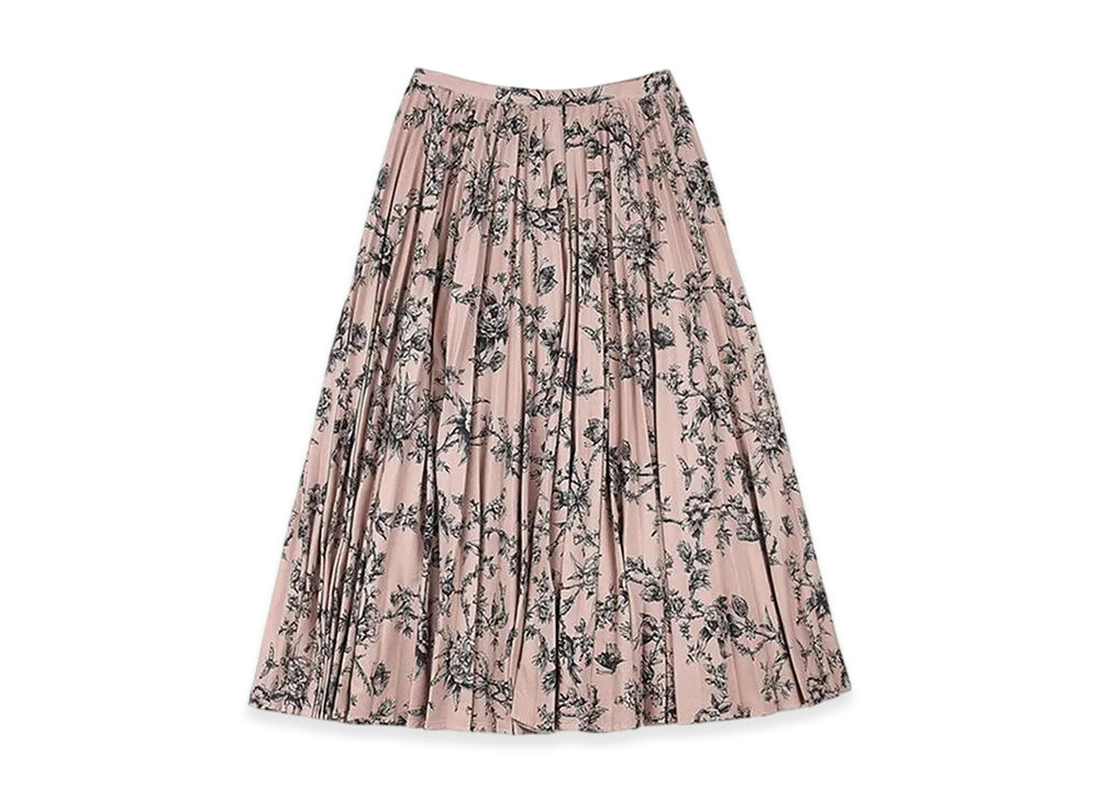 Dior Women's Pleated Midi Skirt "Rose Des Vents"