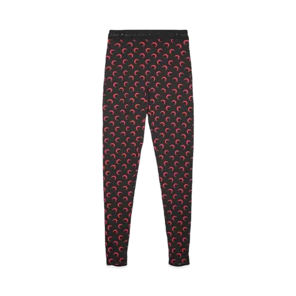 Marine serre MOON PRINTED JERSEY STIRRUP LEGGINGS "BLACK&RED"
