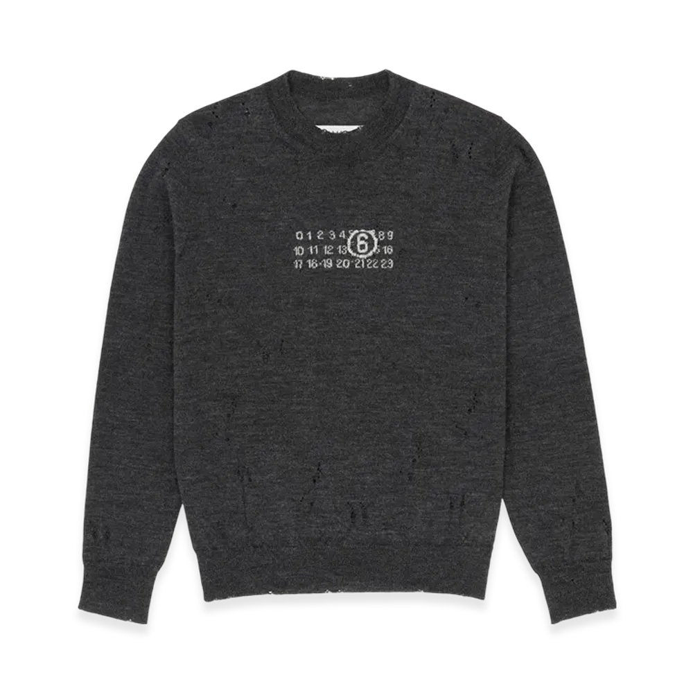 MM6 Maison Margiela Men's Numbering Knit "Dark Gray"