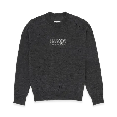 MM6 Maison Margiela Men's Numbering Knit "Dark Gray"