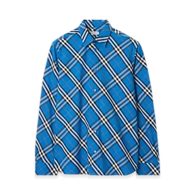 Burberry Check Cotton Shirt "Hyacinth"