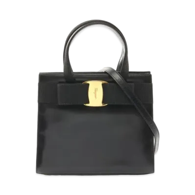 Salvatore Ferragamo Vara Leather 2WAY Bag "Black"