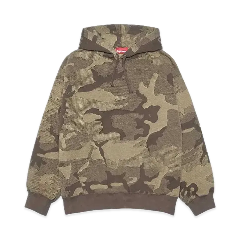 Supreme Jacquard Stripe Hooded Sweatshirt "Brown Camo"