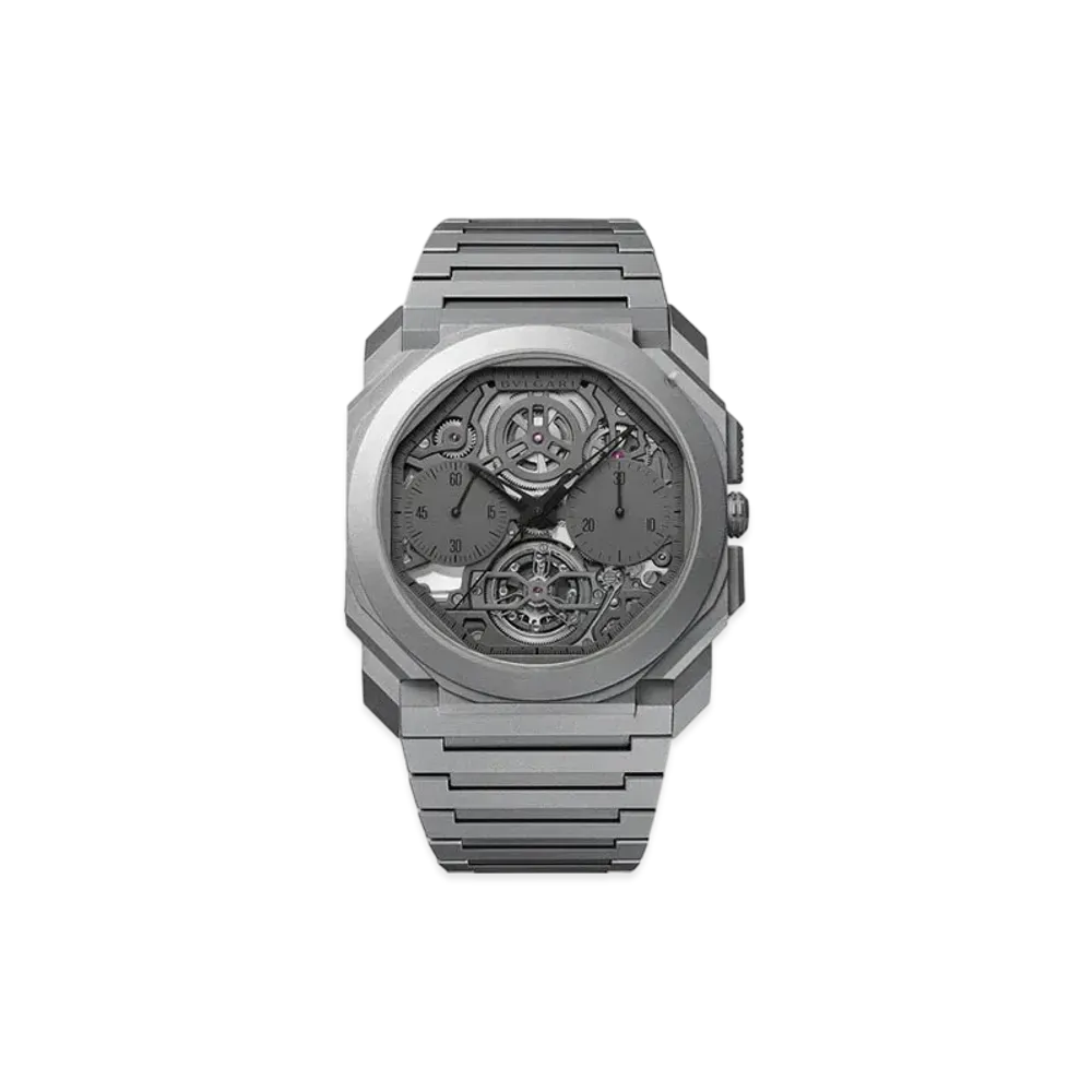 BVLGARI Octo Finissimo Watch "Titanium/Gray"