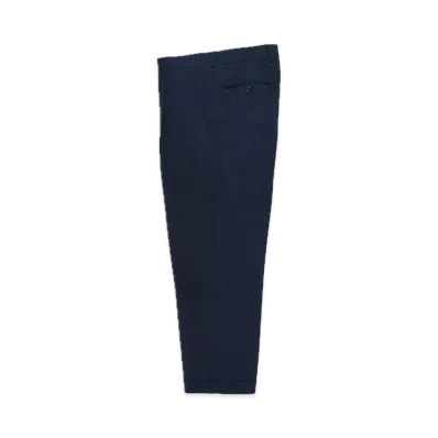 WACKO MARIA x Dormeuil Striped Pleated Trousers (Type-1) "Navy"