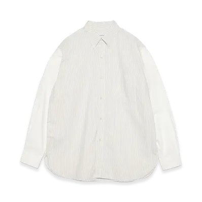 nanamica Button Down Stripe Storm Shirt "Beige"