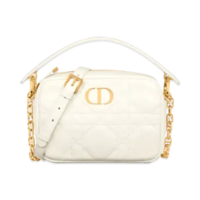 Dior Small Dior Caro Top Handle Camera Bag Macrocannage Calfskin "Latte"