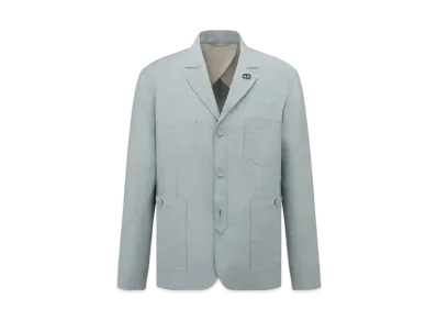 Dior Classic Workwear Jacket Slab Cotton Blend "Gray"