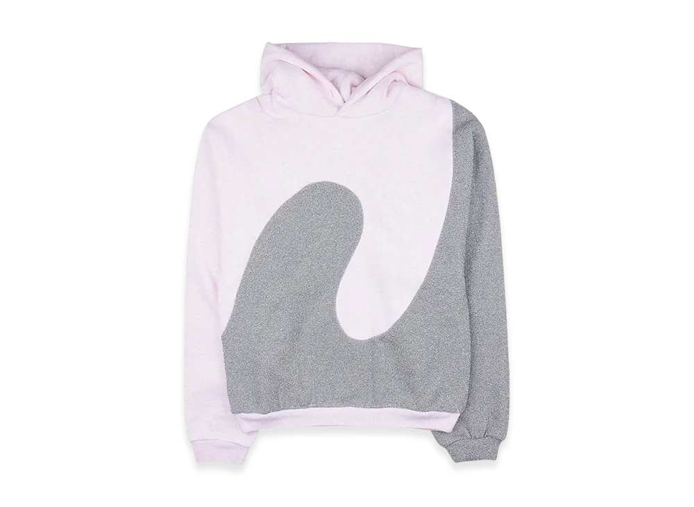 Dior By ERL Relaxed Fit Cotton Fleece Hooded Sweatshirt "Heathered Pink"