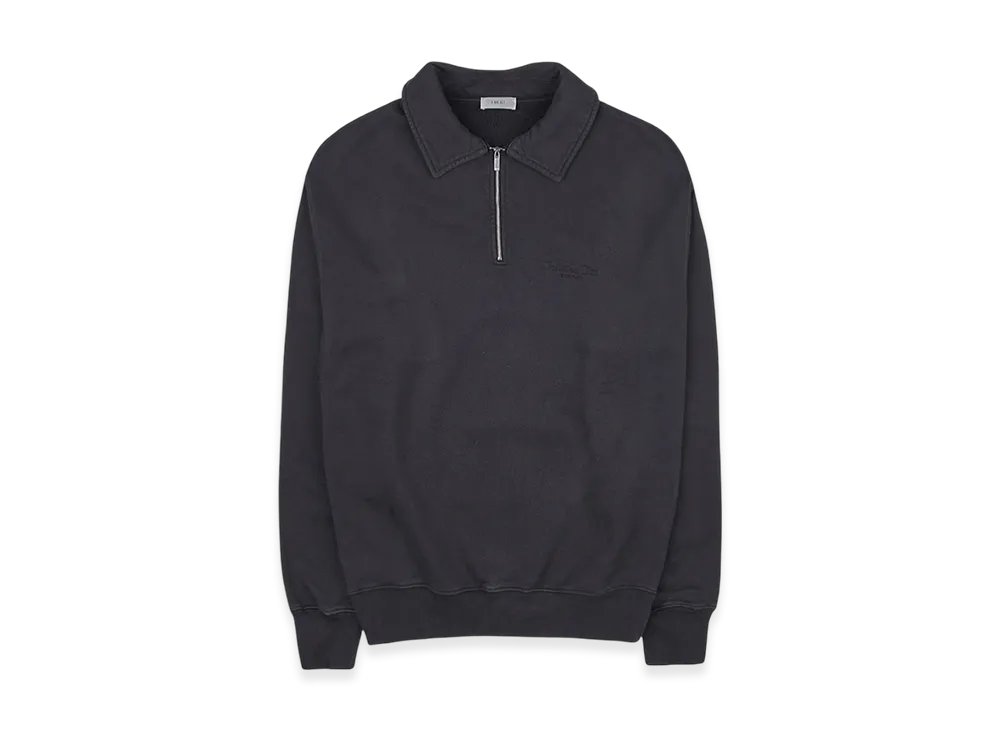 Dior Christian Dior Couture Oversized Fit Cotton Fleece Half Zip Sweatshirt "Black"