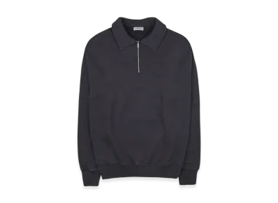 Dior Christian Dior Couture Oversized Fit Cotton Fleece Half Zip Sweatshirt "Black"