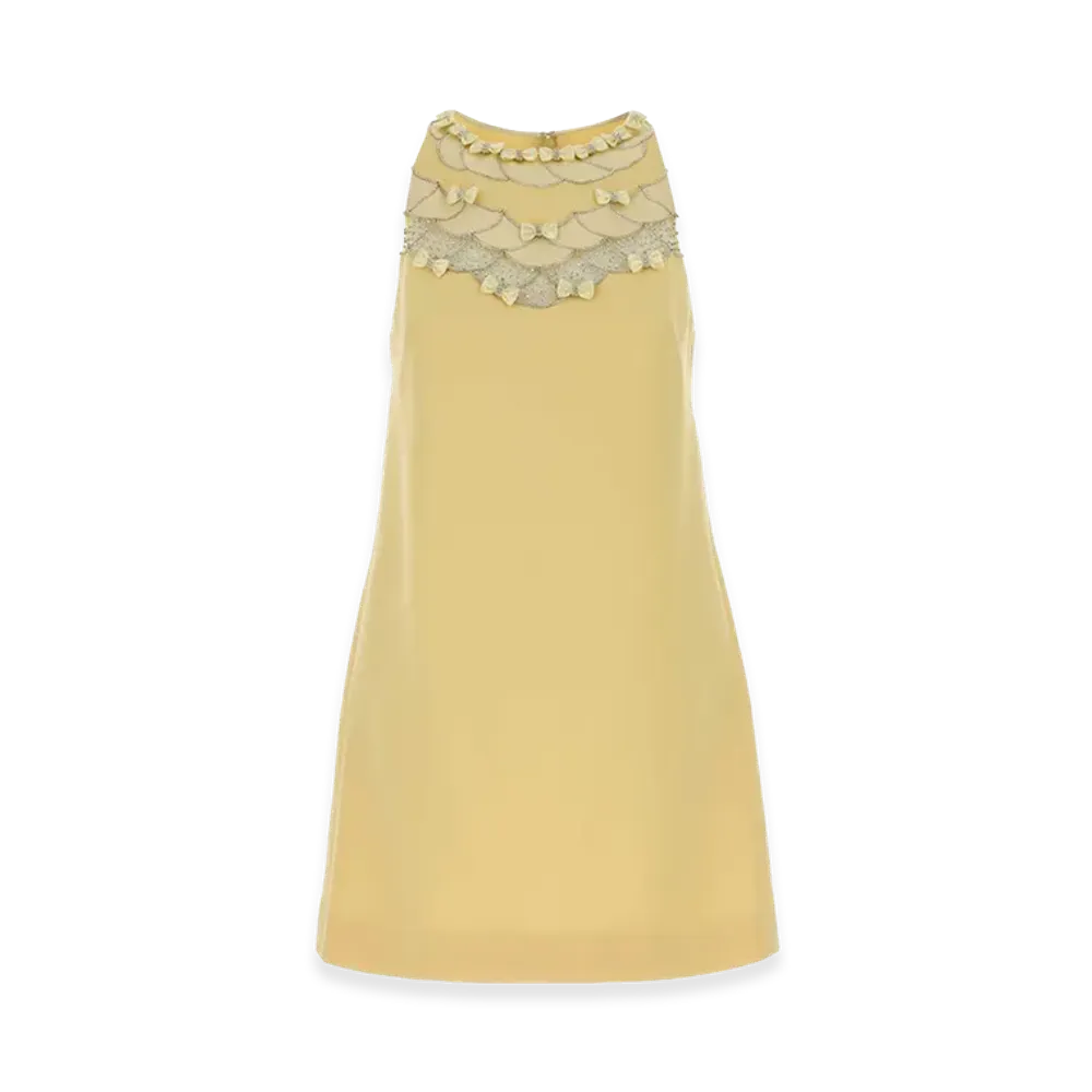 Valentino Women's Wool Blend Mini Dress "Yellow"