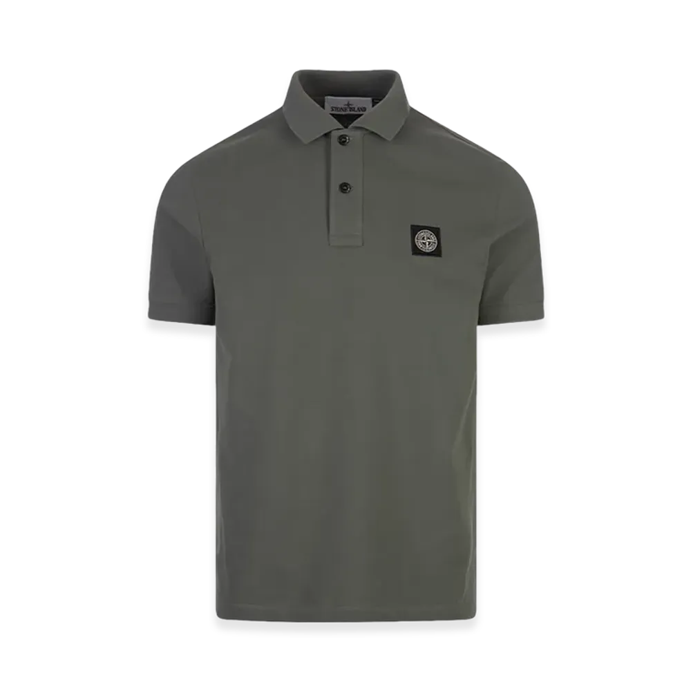 Stone Island 2SC17 Stretch Organic Cotton Pique Slim Fit S/S Polo Shirt - 24FW "Musk Green"