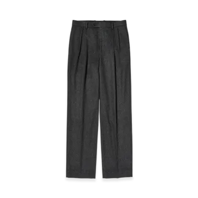 AURALEE Cashmere Moleskin Two-Tuck Slacks "Top Charcoal"