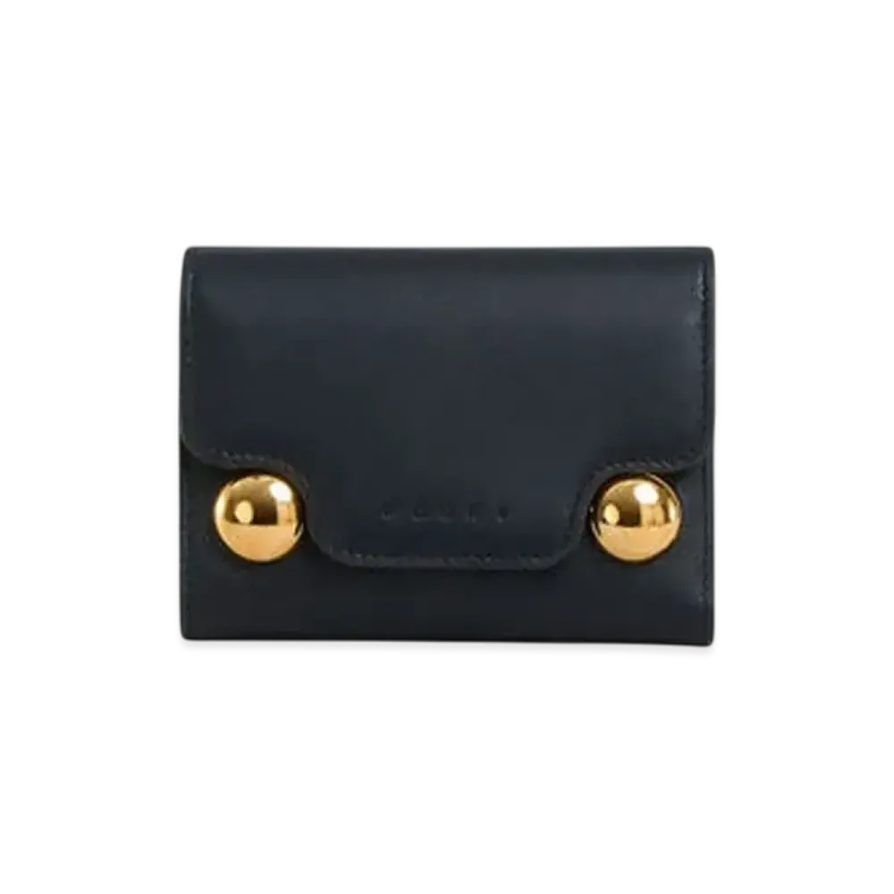 Marni Leather Trunkaroo Trifold Wallet "Black"