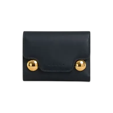 Marni Leather Trunkaroo Trifold Wallet "Black"