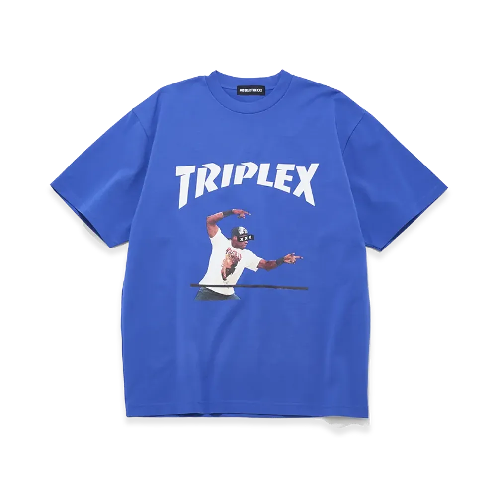 GOD SELECTION XXX Triplex Arch Logo Player Photo Tee GX-S26-ST-18 "Blue"