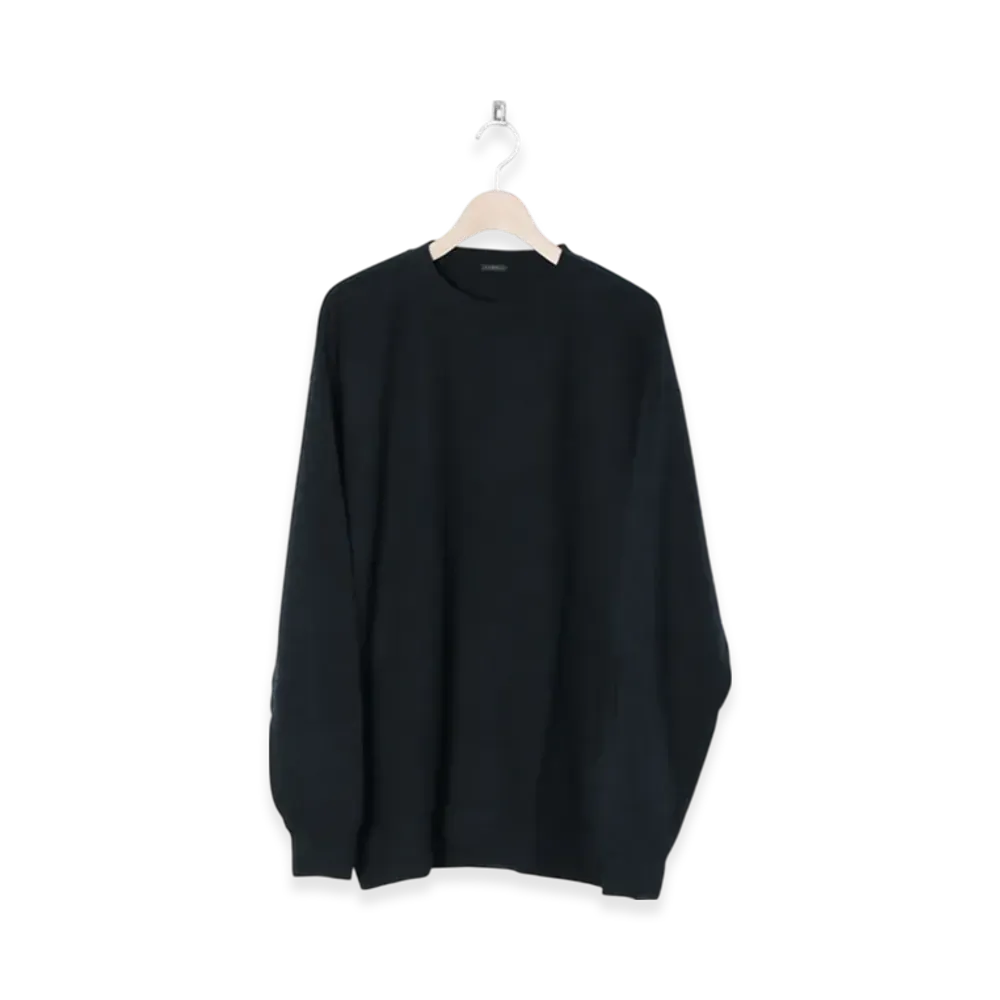 COMOLI Wool Tenjiku L/S Crew "Charcoal"