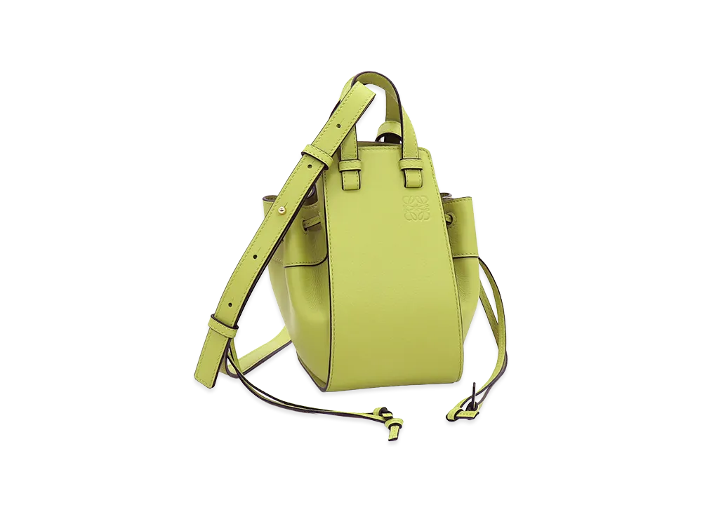 LOEWE Women's Hammock Drawstring Mini Bag Handbag (with shoulder strap) "Lime Yellow"
