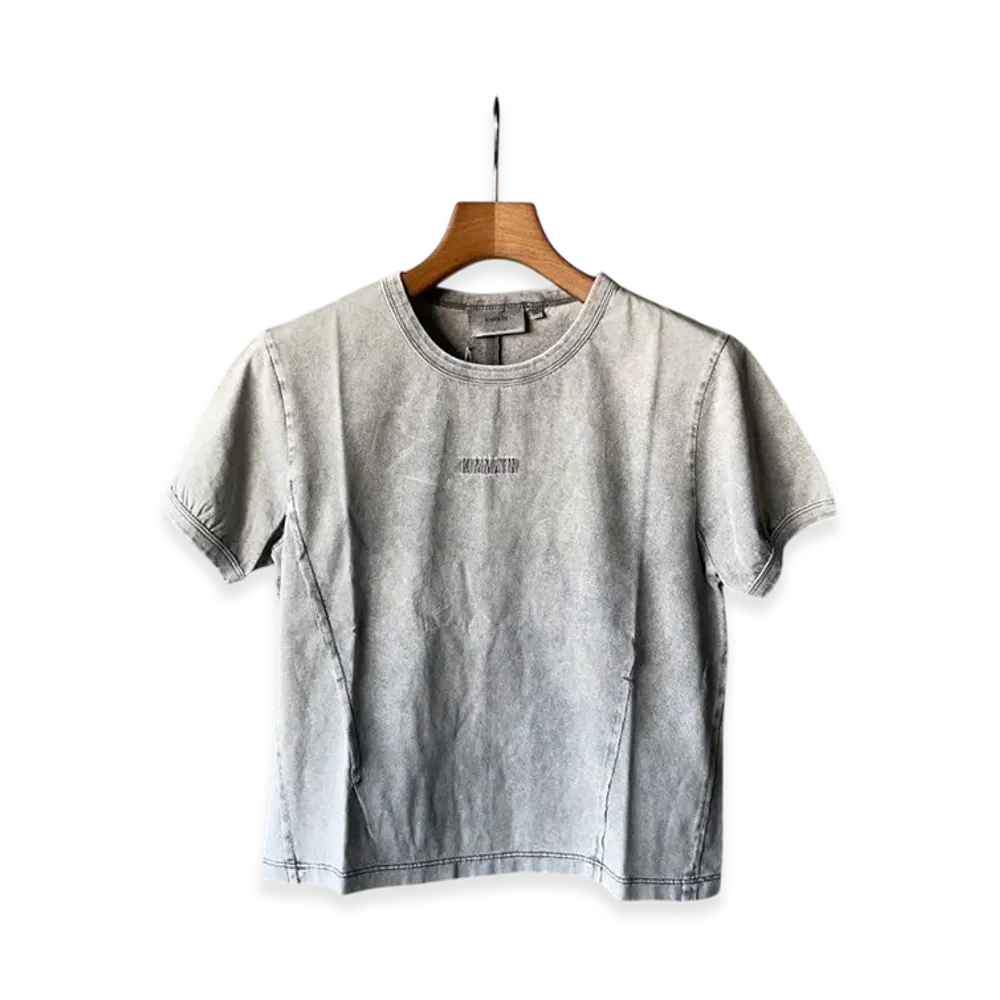 Matin Kim Small Logo Washed Top "Charcoal"