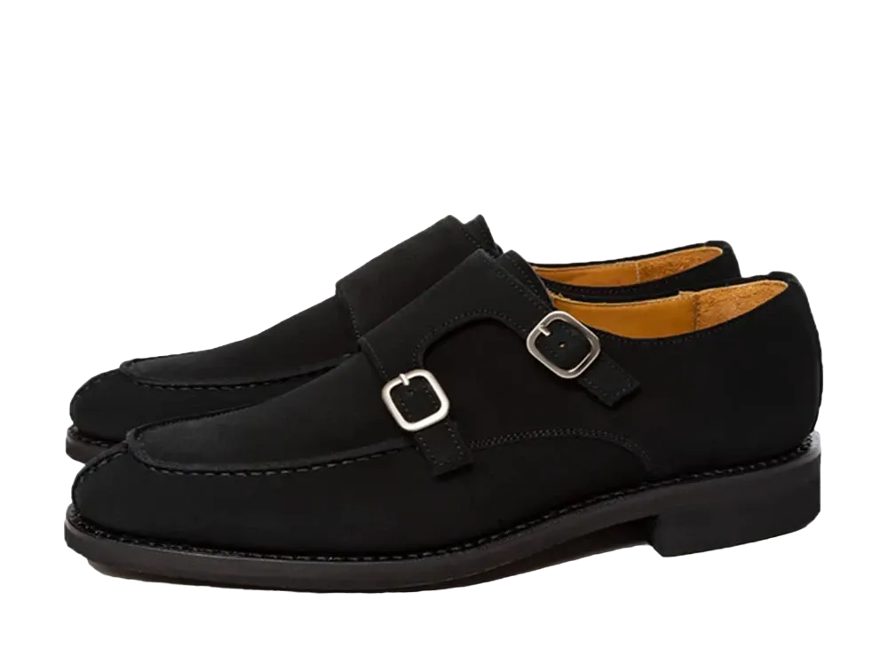 Berwick Monk Strap HO150 Suede "Black" 3143SBMLBK