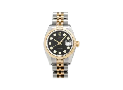 ROLEX Lady-Datejust 10P Diamonds "Black/Stainless Steel/Yellow Gold" 179173G