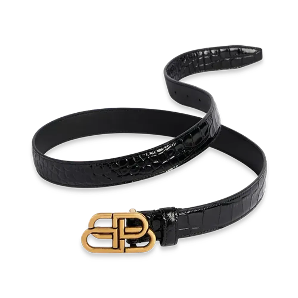 BALENCIAGA BB Thin Belt "Black"
