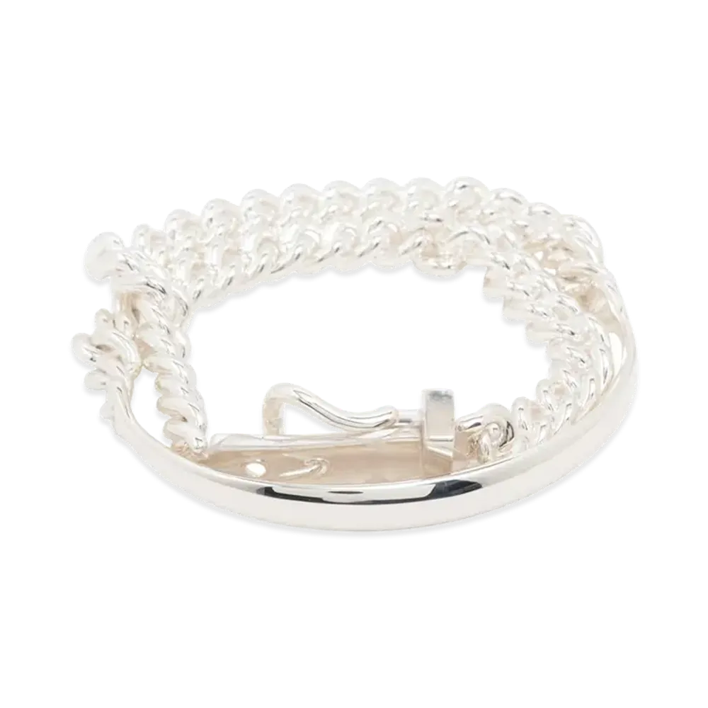 Hermes Boucle Sellier Inflexible Double Tour PM Bracelet "Silver"