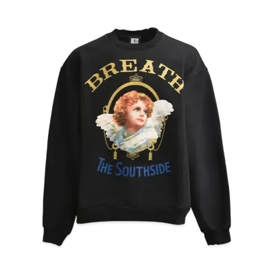 BREATH South Side Angel Logo Crew Sweat "Black"