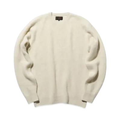 BEAMS Crew Garter Stitch 7G "White"