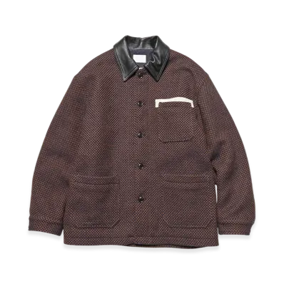SOPHNET. x Kvadrat Leather Collar Coverall "Navy"