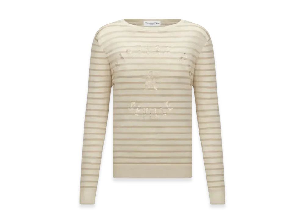 Dior Women's Seville Sweater-Tone Linen Cashmere and Silk Knit with Signature "Gold"
