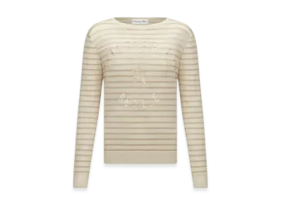 Dior Women's Seville Sweater-Tone Linen Cashmere and Silk Knit with Signature "Gold"