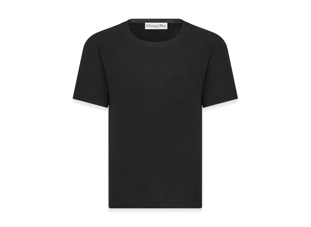 Dior Women's Short-Sleeved Sweater Cashmere Silk Knit "Black"