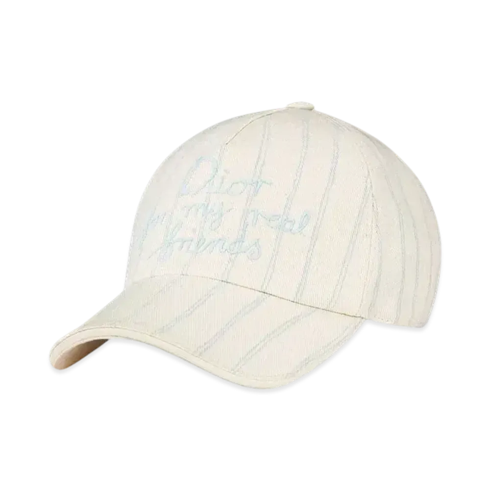 Dior and Hylton Nel Cap Cotton Denim with Stripes "Ecru/Light Blue"