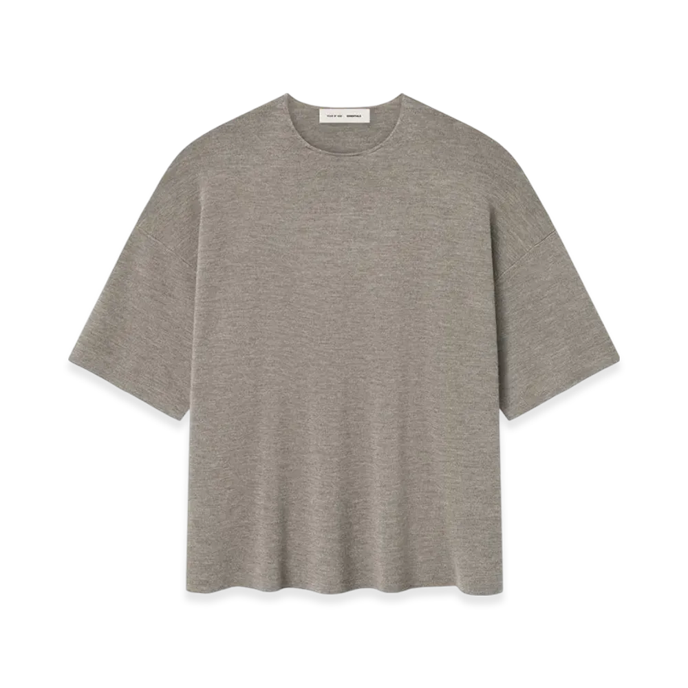 FEAR OF GOD ESSENTIALS Merino Short Sleeve Sweater "Homestead Heather"