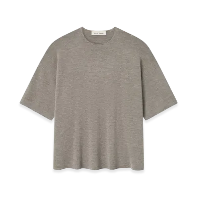 FEAR OF GOD ESSENTIALS Merino Short Sleeve Sweater "Homestead Heather"