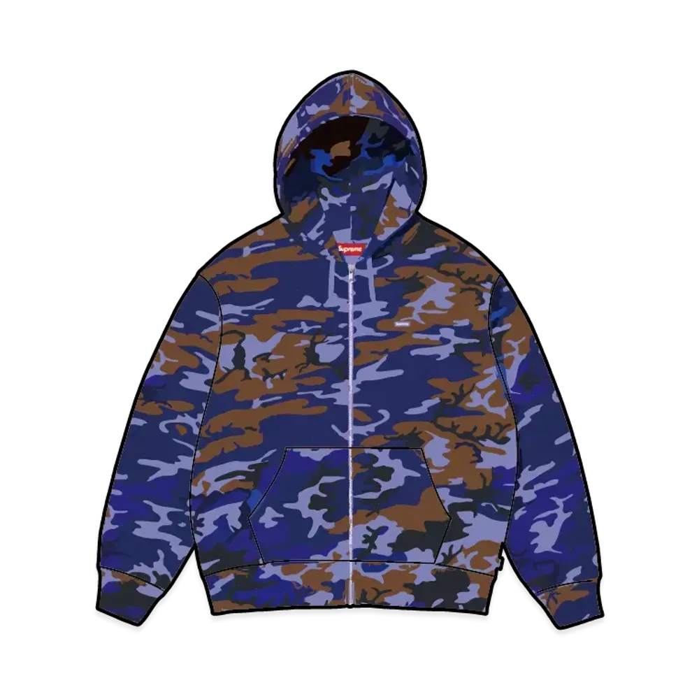 Supreme Small Box Zip Up Hooded Sweatshirt "BlueCamo"