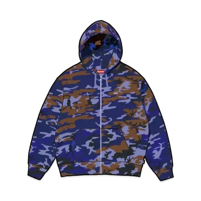 Supreme Small Box Zip Up Hooded Sweatshirt "BlueCamo"