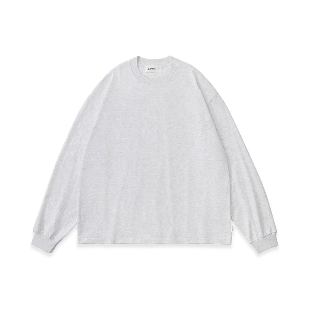 everyone American Cotton Long Sleeve Tee Shirt "Ash"