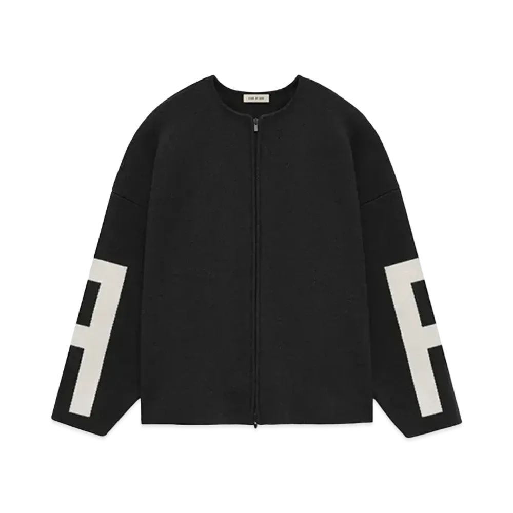 FEAR OF GOD ESSENTIALS Merino Full Zip Sweater "Melange Black"