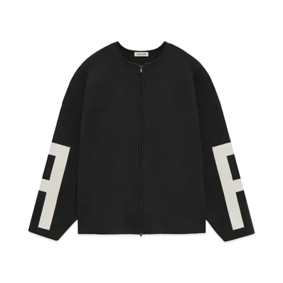 FEAR OF GOD ESSENTIALS Merino Full Zip Sweater "Melange Black"