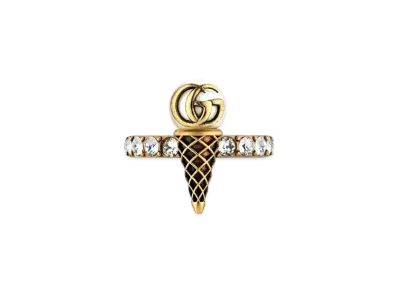 GUCCI Double G Ice Cream Ring With Crystals