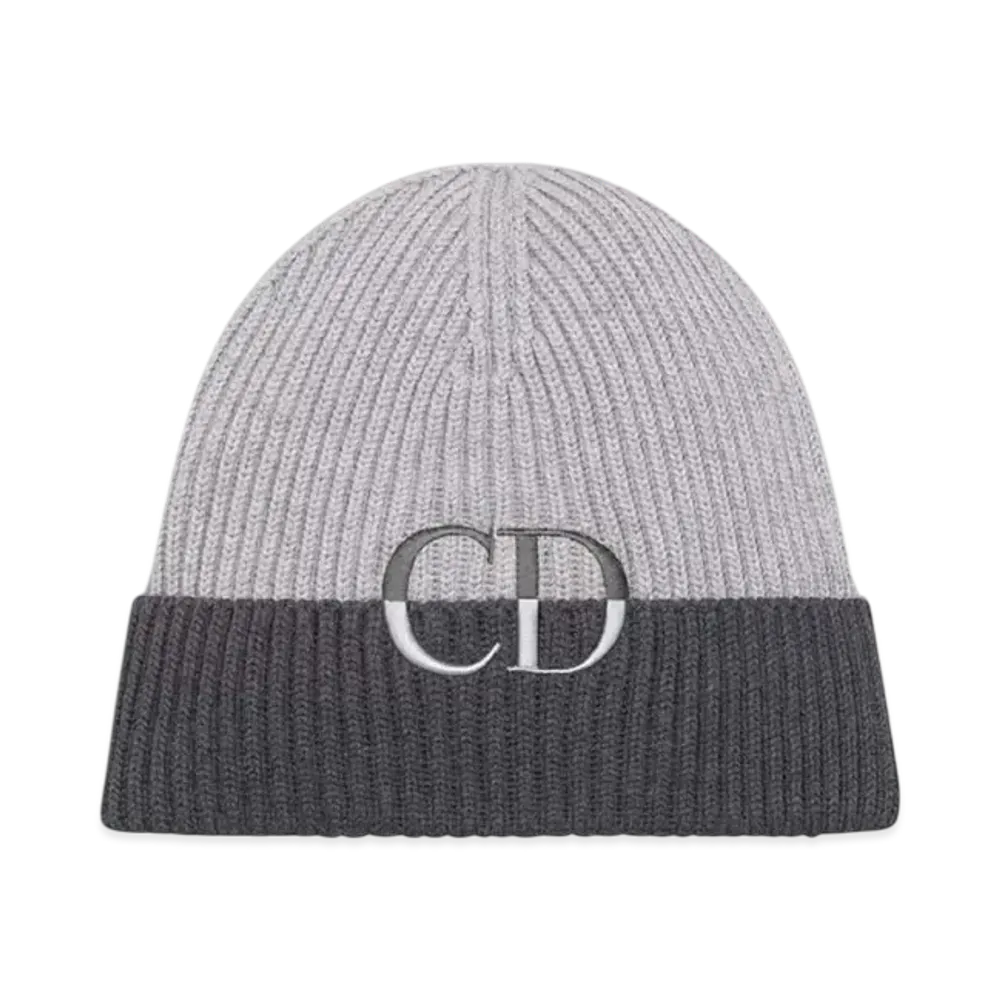 Dior CD Icon Beanie Virgin Wool Knit "Gray/Anthracite Gray"