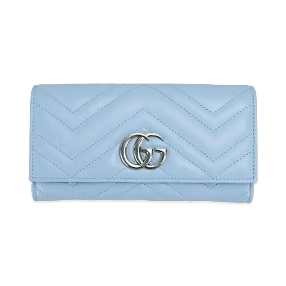 GUCCI GG Marmont Continental Wallet "Light Blue"