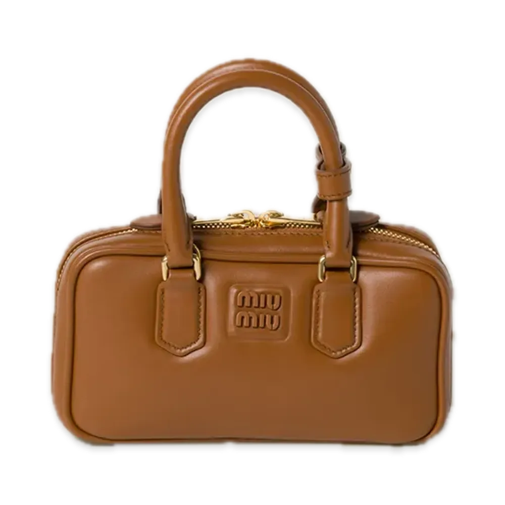 MIU MIU Arcadie Leather Mini Bag "Cognac"