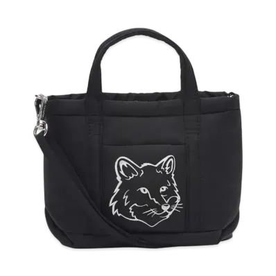 Maison Kitsune Foxhead Puffer Mini Tote "Black"