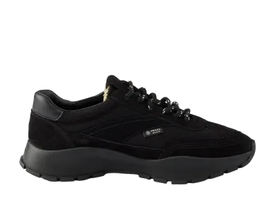 PRADA Women's Mesh Fabric Suede Sneakers "Black"